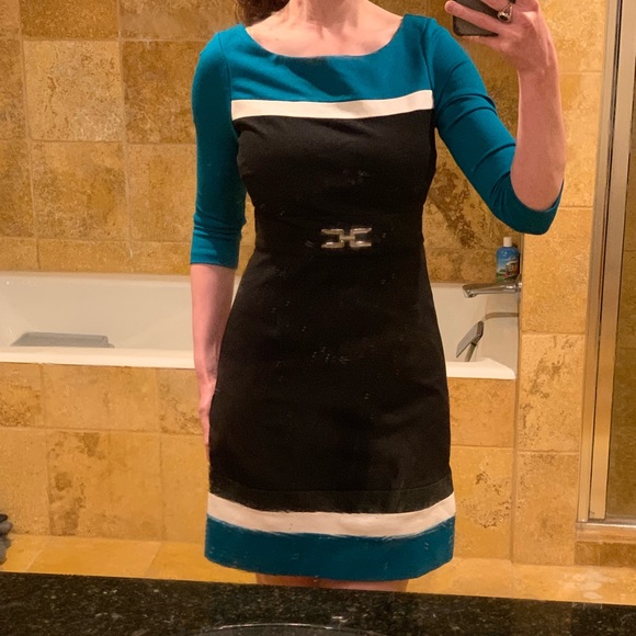 White House Black Market Ponte color-blocked dress - Picture 3 of 4